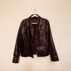 Fuax-Leather Mock-Layer Guess Jacket